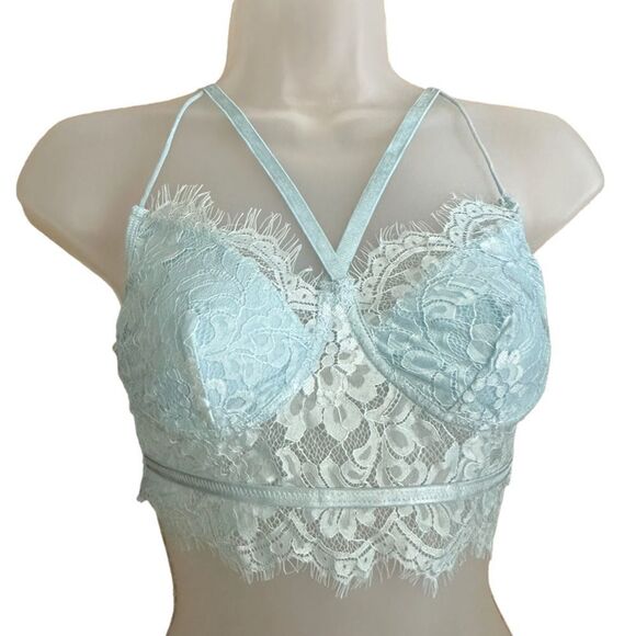 Set Of 3 Lingerie Lace Cropped Valentines Romantic Bralettes - Picture 6 of 13